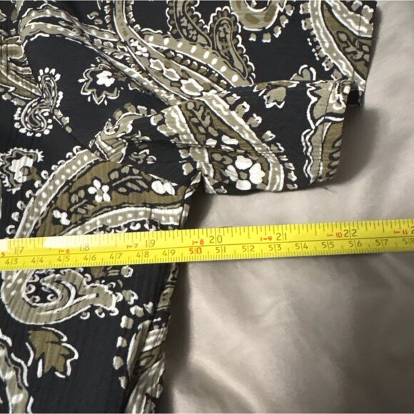 Vintage Black Paisley Print Button-Up Shirt By Notations M - Picture 6 of 7